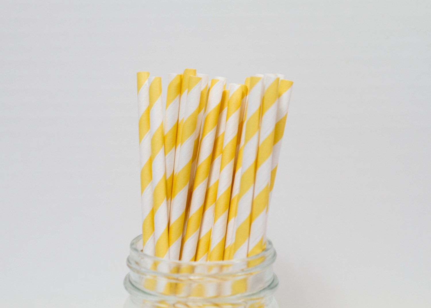 25 Lemon Yellow Striped Straws with DIY Straw Flag PDF Il_570xn