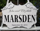 Vintage Style Personalized Custom Wedding or Family Sign for Decor, Photo Prop, Antiqued, Rustic, Shabby Chic