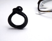modern black handmade glass ring - amabito