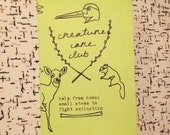 CREATURE CARE CLUB help fight extinction from home zine