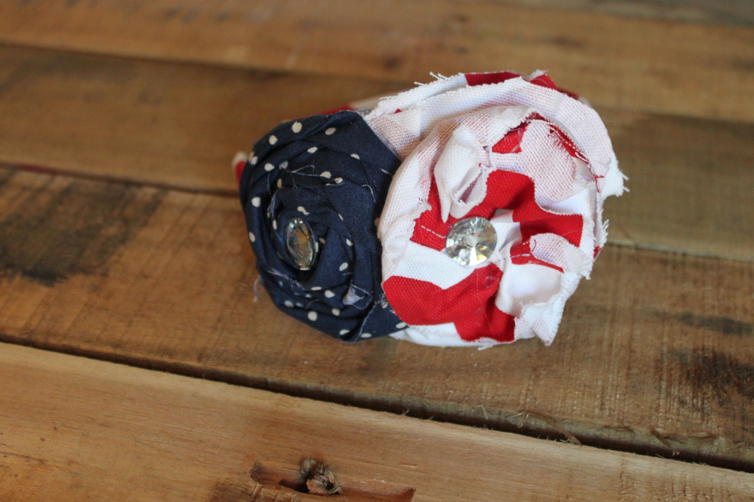 Fourth Of July Headband- Chevron Red, White and Blue (The Jackie O)