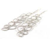 20 % VACATION SALE Chain of Leaves silver earrings