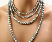 Bridal Necklace Pearl Rhinestone Wedding Necklace Il_170x135