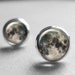 Full Moon Earrings, Love Gift, Graduation Gift, Tiny Earring Studs, Space Jewelry, Universe Ear Posts E097