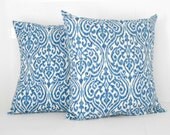 Ikat Blue Pillow Covers 16 X 16 inches