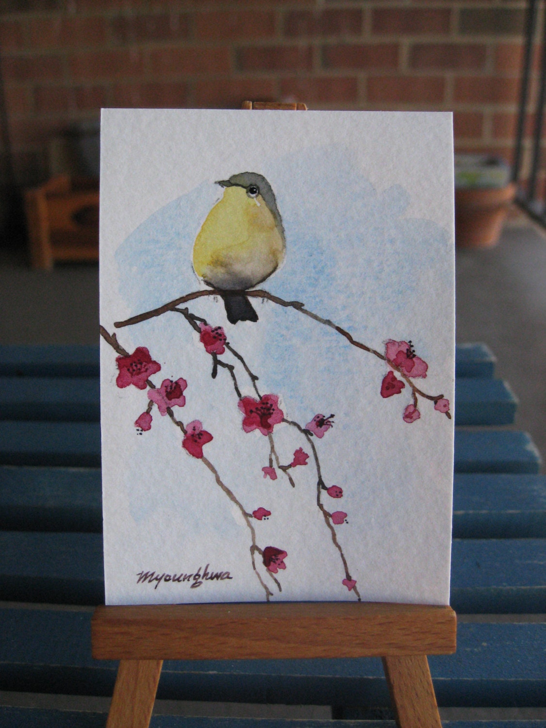 ACEO Limited Edition- Sitting in the sky, in watercolor