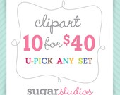 Clipart Bundle - Buy 8 Get Two Free, Personal and Commercial Use