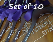 Set of 10---Personalized Hanger,  Custom Bridal Hangers,Bridesmaids gift, Wedding hangers with names,Custom made hangers
