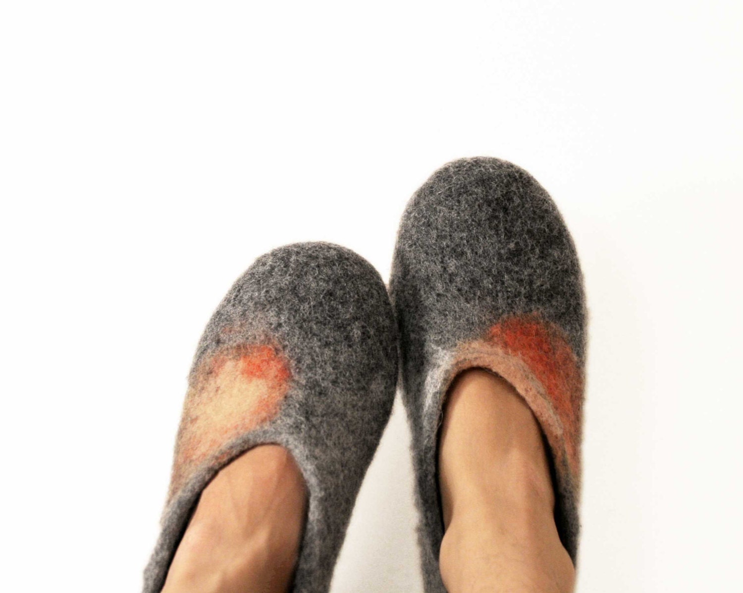 gift for mom- Felted slippers -Grey pink- wool clogs - mothers day-  spring fashion - cozy