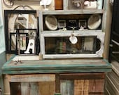 2 Piece Reclaimed Rustic Charm Handmade Cabinet