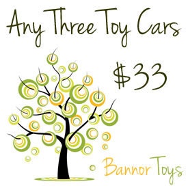 Pick 3 Wooden Cars and Trucks - Organic Wooden Toys