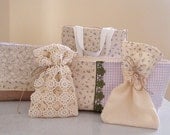 Floral fabric basket Shabby chic basket Wedding basket Bath and beauty basket houseware Home decor