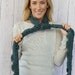 Dusty Teal Oversized Crochet Bow Scarf Long Women's Winter Lacy Scarf Cute Bow Scarf