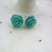 NO MORE CORAL Mini Rose Earrings Small Post Vintage Rose Earrings Resin Rose Earrings for Her Women's Fashion Jewelry