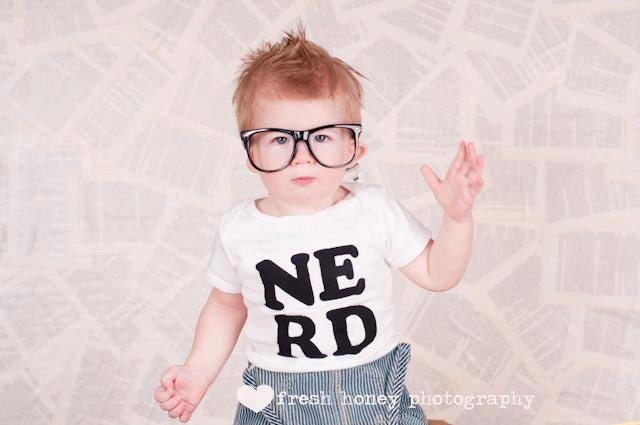 Swanky Baby Boy "NERD" short sleeved Onesie