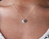 Gold Filled Or Sterling Two Disc Initial Necklace - Gold Filled or Sterling Silver ID Necklace - Personalized Necklace - Disc Necklace