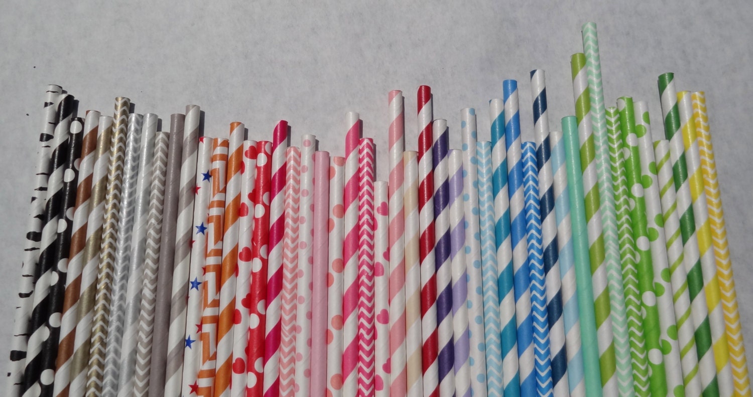 Paper Straws 400 Pick Your Color/s - Quantity Discount Il_570xn