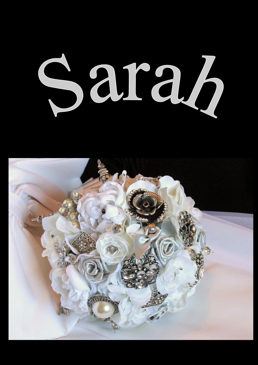 SARAH - White / Silver Brooch Bridal Bouquet - SARAH