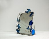 Stained Glass Vanity Mirror Art Glass Turquoise