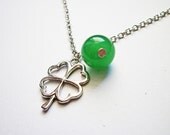 Clover necklace, quatrefoil necklace, Lucky Four Leaf Clover Necklace, silver necklace, pendant necklace, clover jewelry, quatre foil