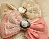 Upcycled Terrycloth and lace bow