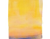 small original watercolor painting, sandy gold and orange to earthy blue color form