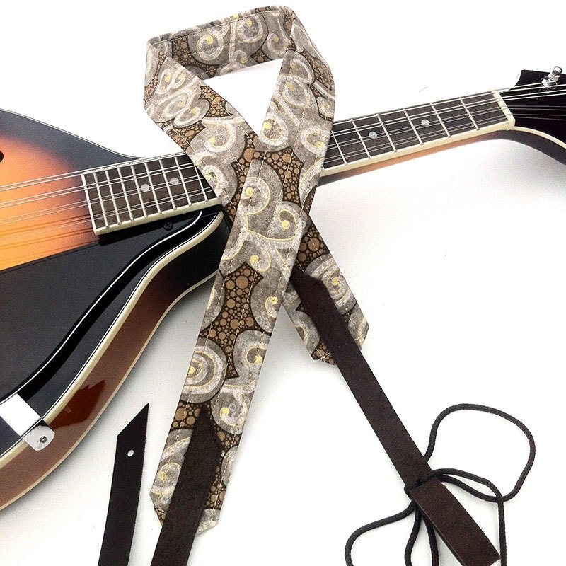Mandolin Strap in Ocean Paisley for Lisa Jones