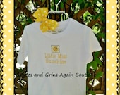 Boutique Little Miss Sunshine Shirt or Onesie  - 3 - 24 months - 2 - 6 years - Includes Hair Bow - Add a Twirl Skirt for Complete Outfit