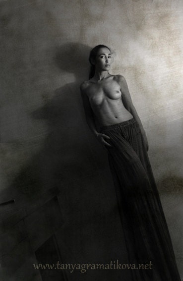 art Nude surreal monochrome selflportrait, mature, woman, room decor, under 20, Portrait, Surreal, Photography Print