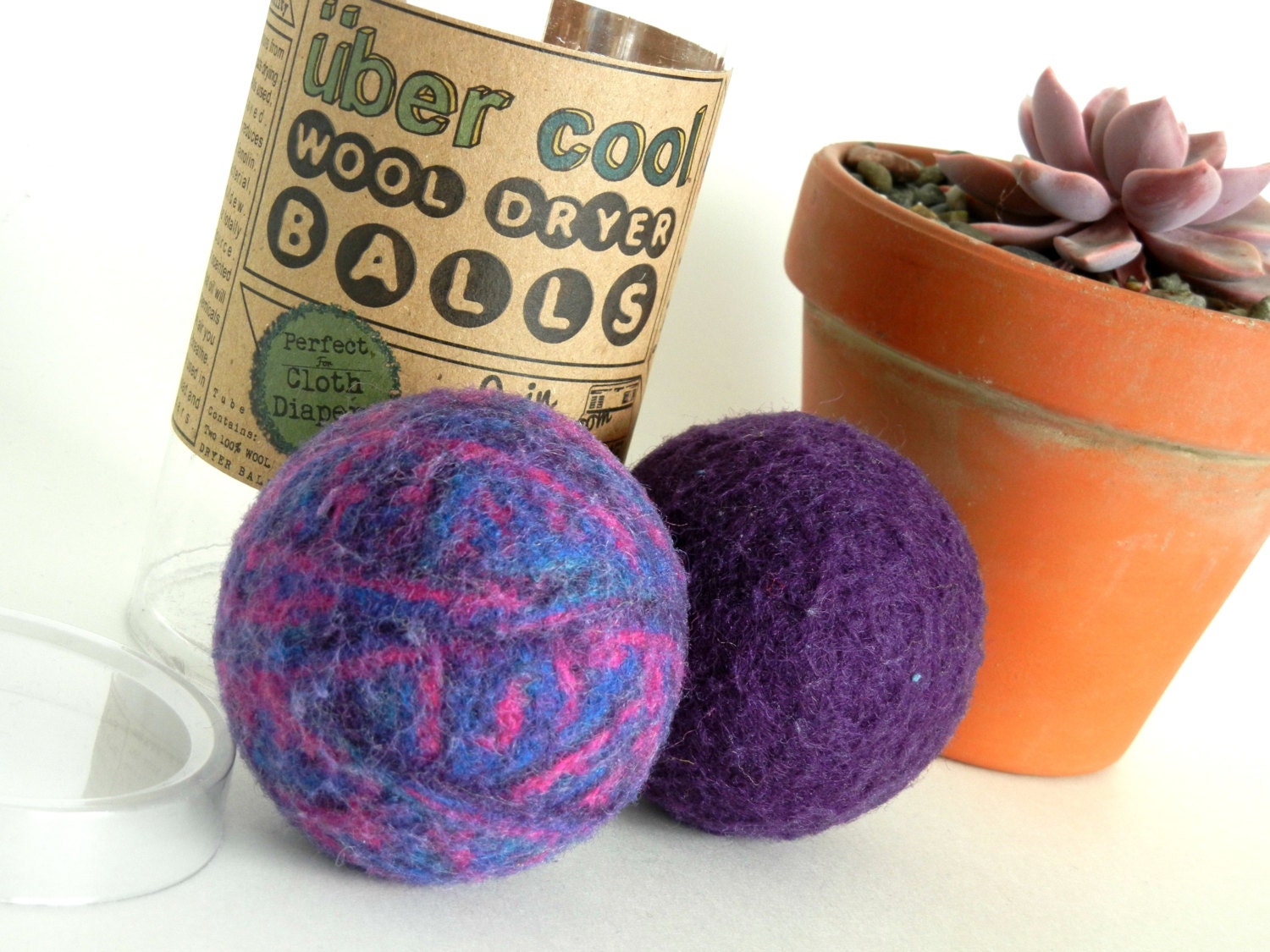 Mother's Day gifts, earth day, über cool wool dryer balls, monaco blue pink and purple, eco friendly sustainable laundry, wholesale