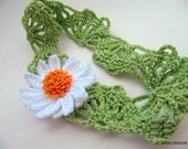 Crochet Daisy Headband Pattern, Easy Daisy 3d Flower Headband Tutorial Pattern PDF, Lyubava Crochet Pattern number 35