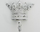cast iron hook - crown wall hook - white crown - nursery decor - children's coat hook