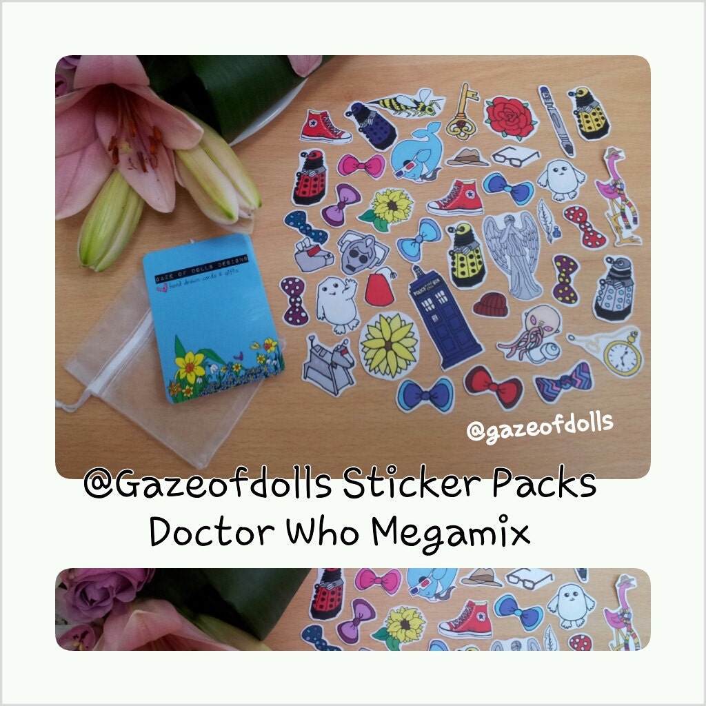 Gazeofdolls illustrations Sticker pack - Doctor Who Megamix. ideal for scrapbook lots of different designs