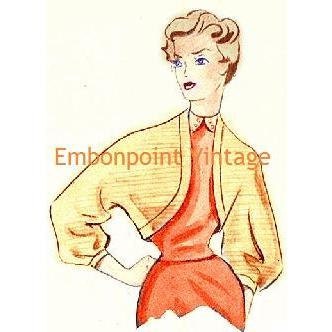 Plus Size (or any size) Vintage 1949 Bolero / Shrug Sewing Pattern - PDF - Pattern No 44 Daisy