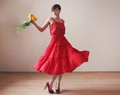 High waist full tea length skirt