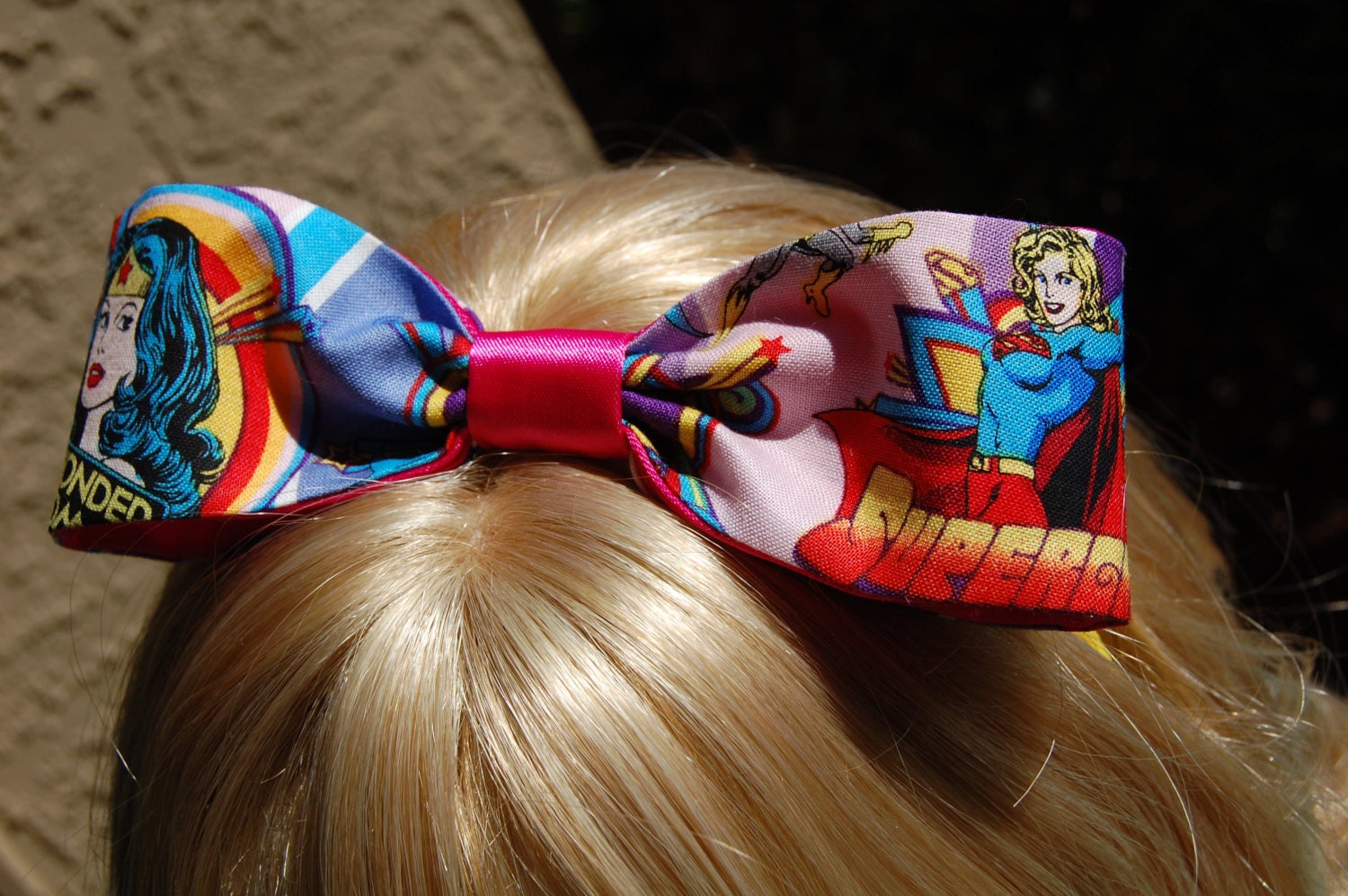 Wonder Woman and Supergirl Fabric Bow Headband