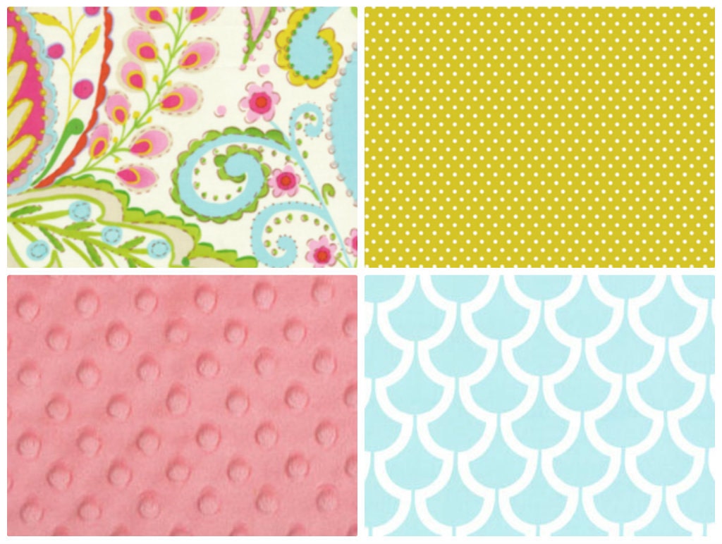coral citron baby: 5-piece bedding