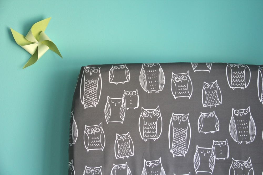 fitted crib sheet in night owls