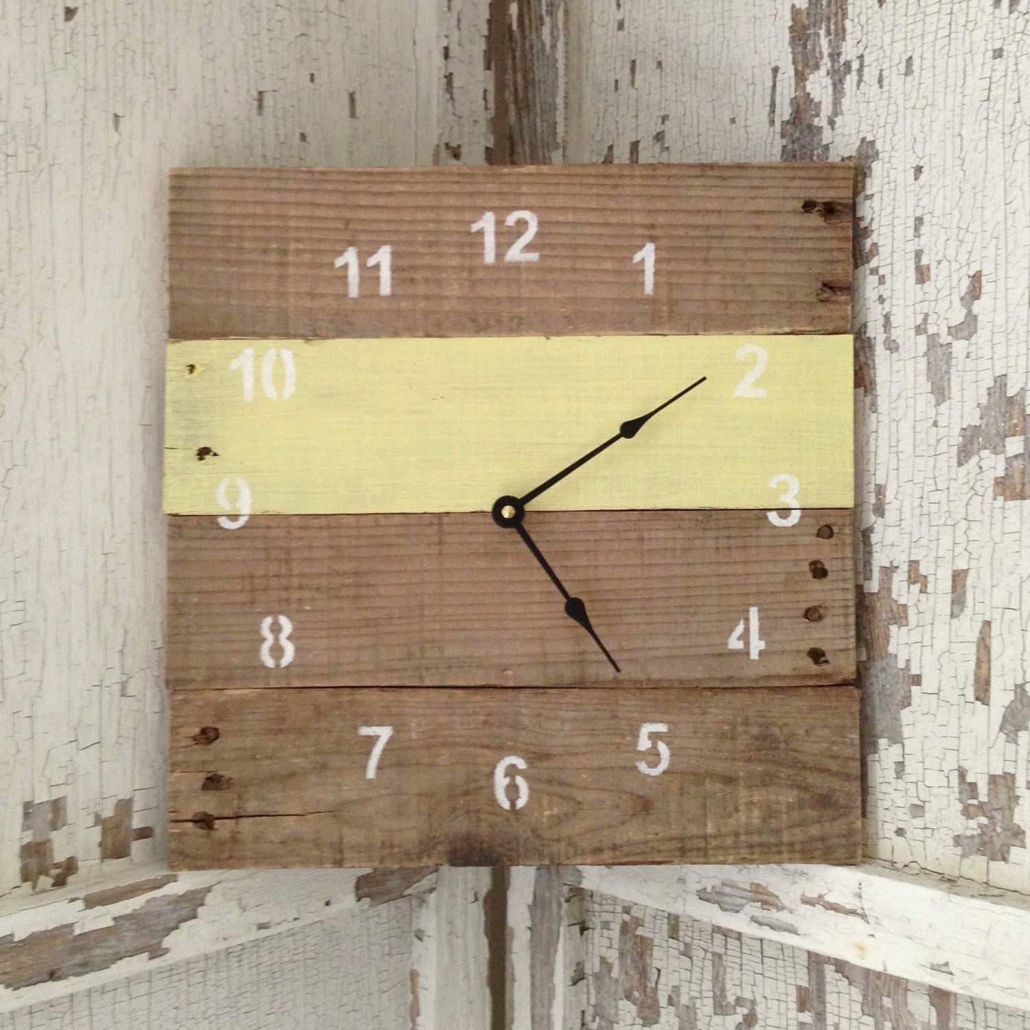 Reclaimed Pallet Wood Wall Clock (10 Color Choices)
