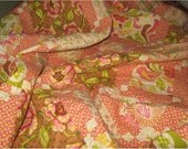 Handmade twin quilt, Freshcut fabric, large throw,srap quilt,  traditional quilt with a modern flair, 60 by 79 inches