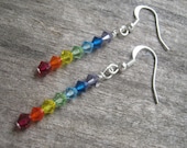 Chakra Love Swarovski Crystal Earrings, Rainbow