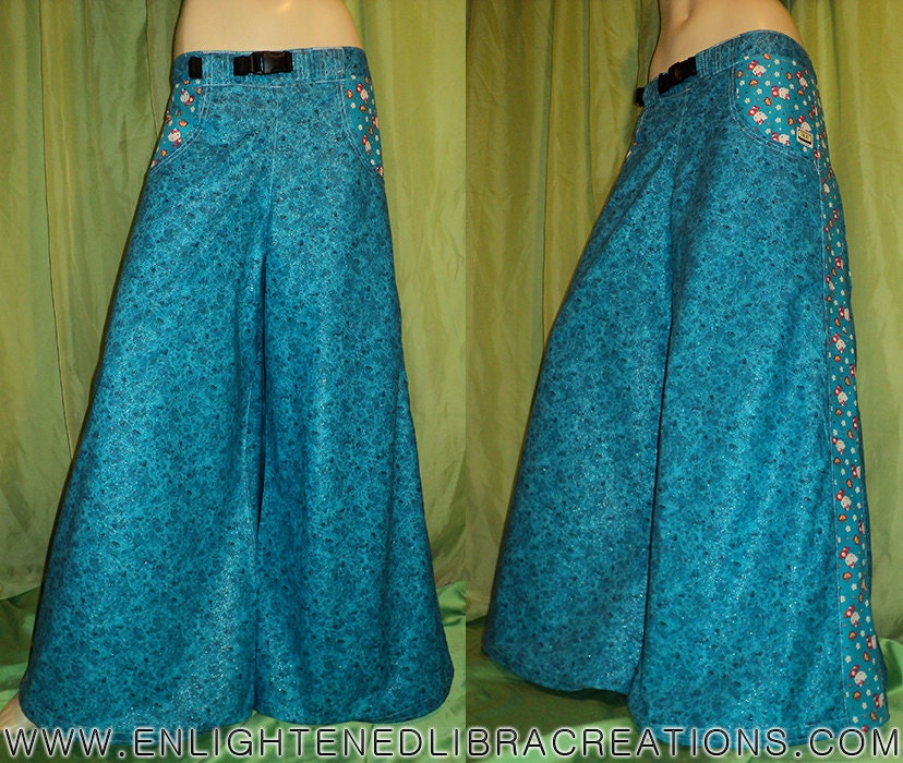 Hello Kitty Ultra Phat Raver Pants - One of a Kind - Ready to Ship Now - S/M/L - Phat Rave Pants Phatts Phatties Wide Leg - Unisex Design