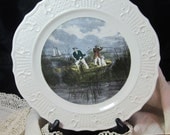 Vintage Currier and Ives Plate Rail Shooting Mid Century Americana by Delano Studios