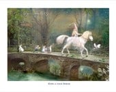 Nursery Rhyme... Matted and hand signed print     ' Ride a Cock Horse'  By Charlotte Bird