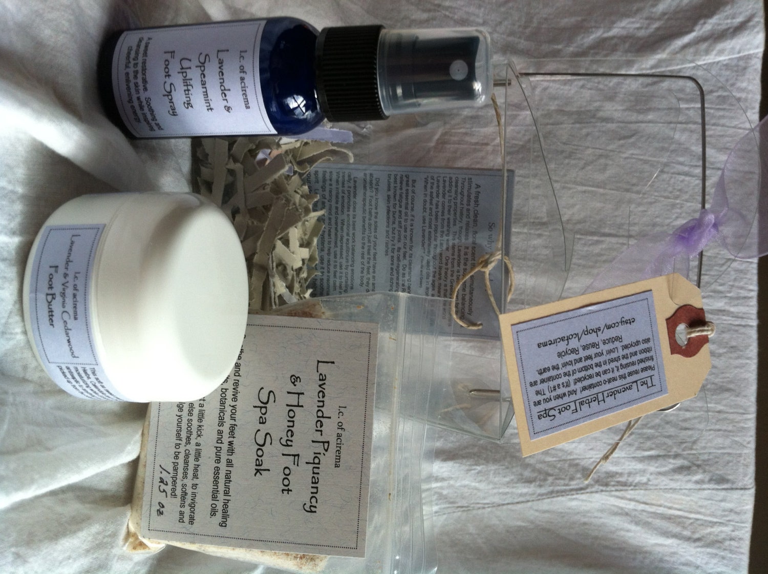 Buy natural foot care products - Lavender Herbal Foot Spa Kit, all natural soothing foot care