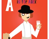 A is for Alex - Original Artwork  8.5" x 8.5" Alex from Clockwork Orange
