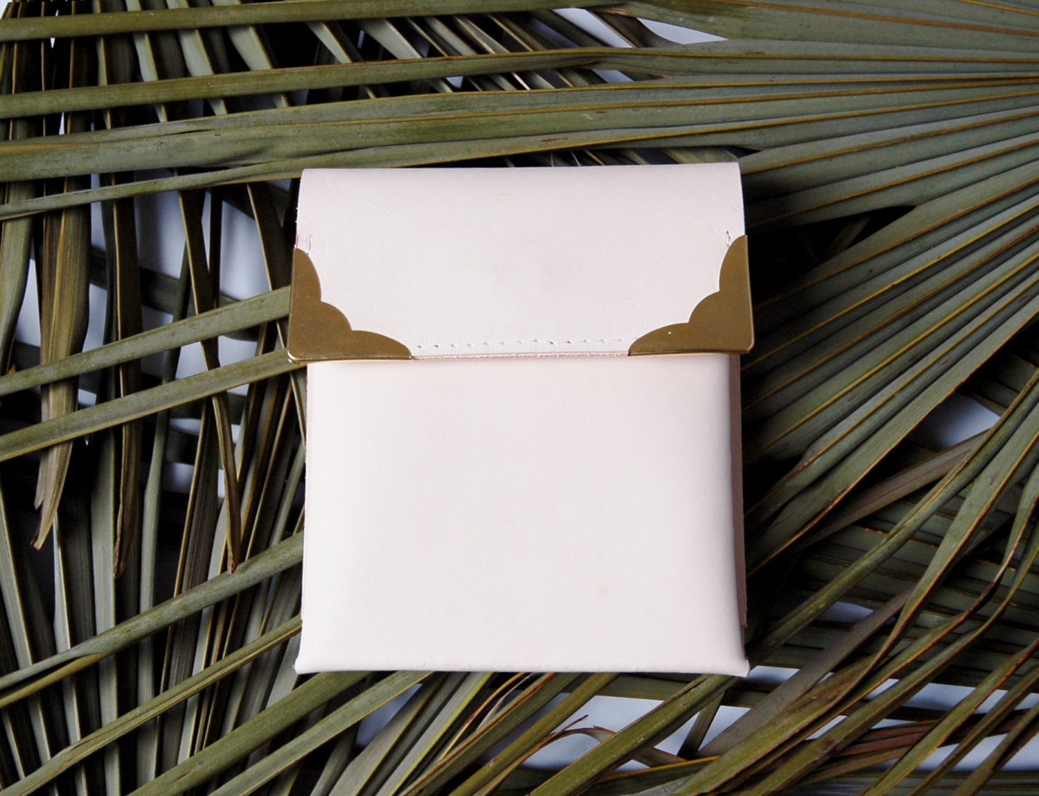 Leather Clutch/ Wallet- nude vegetable tanned leather