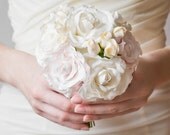 Spring wedding - alternative bouquet - handmade wedding bouquet - bridal bouquet - rose bouquet - flower, rose, pastel, pink, peach, white