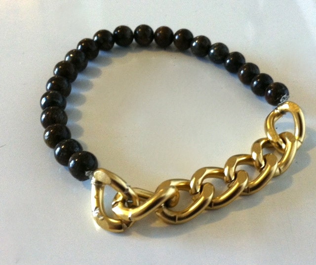 Brown and Gold Chain Bracelet