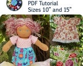 INSTANT DOWNLOAD 10" and 15" Waldorf Doll dress pattern and tutorial